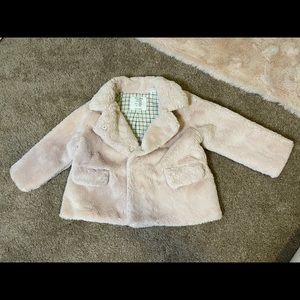 Zara 2/3T winter faux fur coat EUC